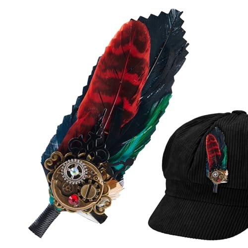 Retro-Brosche | 2-in-1-Brosche in Form von Federn Gothic | Dekorative Haarnadel für Frauen | Kostüme für Partys besondere Anlässe Hüte Events Abendessen Fans Mode, Se référer au descriptif, Federn + von Générique
