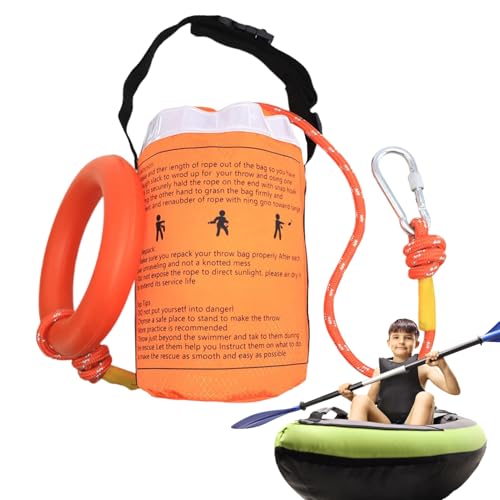 Rettungswurftasche – Backup-Tasche mit reflektierendem Seil für Boot | vielseitige Wassersicherheitsausrüstung zum Angeln und Kajakfahren, 30 m, Se référer au descriptif, Siehe Beschreibung von Générique