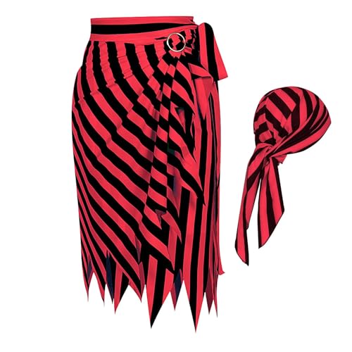 Röcke Piratenkostüme für Damen, Piratenkostüme für Damen | Rollenspiel, Halloween-Piratenkleid – gestreifte Röcke, Renaissance-Kostüm-Zubehör, Kapitän Bandana für Halloween Röcke Piratenkostüme für Damen, Piratenkostüme für Damen | Rollenspiel, Halloween-Piratenkleid – gestreifte Röcke, Renaissance-Kostüm-Zubehör, Kapitän Bandana für Halloween von Générique