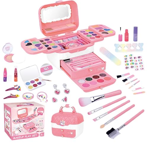 SCHMINKEN FÜR - Make Up Set für Kleinkinder, Waschbares Make-up-Spielzeug-Set | Schminkset für, Kosmetik-Sets mit Spiegeln, Make-up-Spielzeug für Mädchen d von Générique
