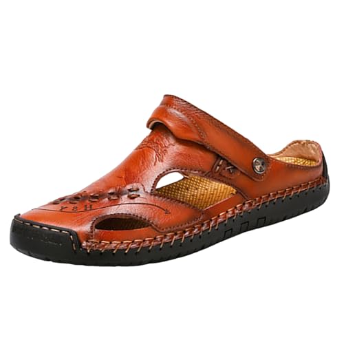 Sandalen für Herren, Leder, Wandersandalen, Outdoor, Mokassins, Leder, breite Füße, Strandschuhe, Sommer, Sommer, Sommer, Bw1 B, 44 EU Sandalen für Herren, Leder, Wandersandalen, Outdoor, Mokassins, Leder, breite Füße, Strandschuhe, Sommer, Sommer, Sommer, Bw1 B, 44 EU von Générique