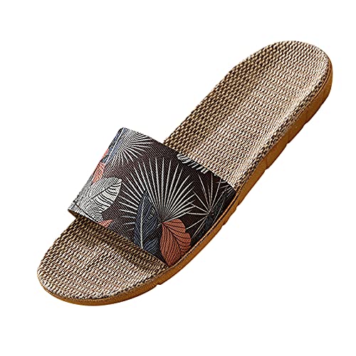 Sandalen für Herren, Sommer, Sommer, Herren, Flip-Flops, Herren, Hausschuhe, bequem, für Zuhause, Leder, Outdoor, Mokassins, Leder, Wandersandalen, Le Noir 1, 44 EU von Générique