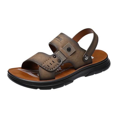 Sandalen für Herren, bequem, modisch, Sportschuhe, Flip-Flops für Herren, Sommer, rutschfest, Strand, Pool, Sandalen, Herren, Leder, Wandersandalen, Sandalen, kaki, 39 EU von Générique