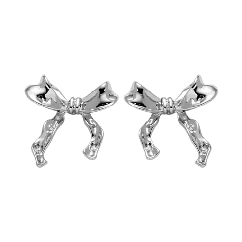 Schleife Ohrringe – Schleife für Damen | Klassische Ohrringe mit Schleife aus Band, vielseitige Ohrringe in Form eines Bandes, Ohrstecker für D-Ringoutfit, Se référer au descriptif, Siehe Beschreibung von Générique