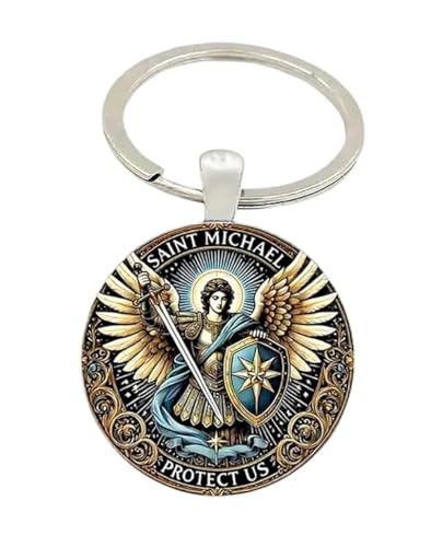 Schlüsselanhänger, Taschenschmuck Cabochon Saint Michael Michel Schutzengel, silber, One size Schlüsselanhänger, Taschenschmuck Cabochon Saint Michael Michel Schutzengel, silber, One size von Générique