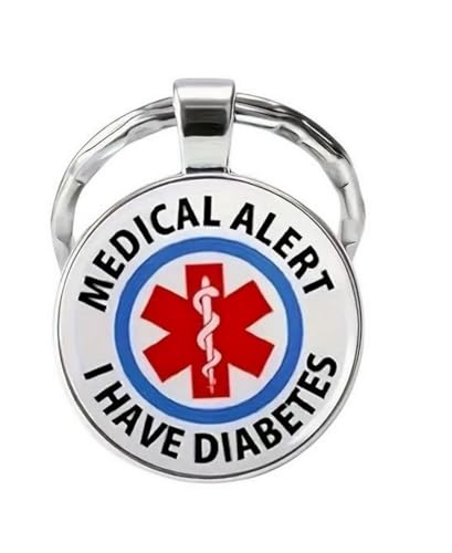 Schlüsselanhänger, Taschenschmuck mit der Aufschrift "I have diabet medical alert", für Diabetiker., silber, One size Schlüsselanhänger, Taschenschmuck mit der Aufschrift "I have diabet medical alert", für Diabetiker., silber, One size von Générique