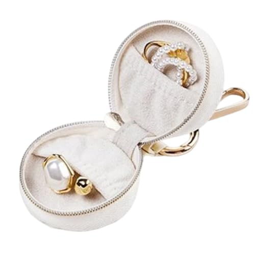 Schlüsselanhänger – Ringetui mit integriertem Schlüsselanhänger | Tragbarer Organizer mit Reißverschluss für Rucksack Mädchen Frauen Sport Reisen, weiß, Se référer au descriptif, Siehe Beschreibung von Générique