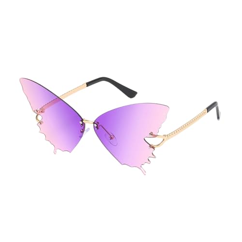 Schmetterlings-Sonnenbrille | entspiegelte Gläser | UV-Brille, übergroß, ohne Rahmen, modisch, für Sommer, Strand, Festival, Fahren, Outdoor, Frauen, lavendelfarben, Se référer au descriptif Schmetterlings-Sonnenbrille | entspiegelte Gläser | UV-Brille, übergroß, ohne Rahmen, modisch, für Sommer, Strand, Festival, Fahren, Outdoor, Frauen, lavendelfarben, Se référer au descriptif von Générique