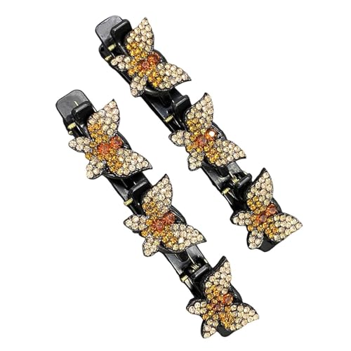 Schmetterlings-Zopfklammer, Zopfklemmen für Mädchen und Frauen, Haarspange, Stil, Haarzopf, Schmuck, niedliche Haarspangen, geflochtene Haarnadel, Entenschnabelklammer, für von Générique