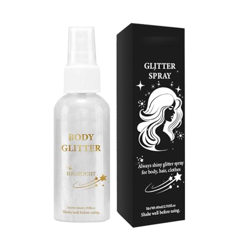 Schnell trocknend – Glitzerspray für Haar und Körper | Highlighter-Spray für das Gesicht, Glitzerspray für Körperhaar, dekoratives Glitzerspray, Glitzer-Beschichtungsspray, Schnell trocknend – Glitzerspray für Haar und Körper | Highlighter-Spray für das Gesicht, Glitzerspray für Körperhaar, dekoratives Glitzerspray, Glitzer-Beschichtungsspray, von Générique