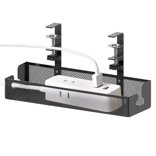 Schreibtisch-Kabel-Organizer – Kabel-Organizer | Unter der Schreibtisch-Kabelbox | Kabelmanagement-Tablett aus Metall für Schreibtische, Organizer von schweren Kabeln mit einer Kapazität von, Schwarz von Générique