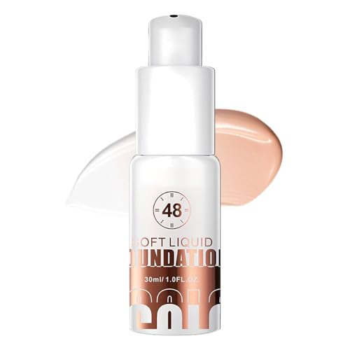 Selbstanpassende Foundation für reife Haut, Concealer, Foundation für Gesicht, 30 ml, tragbare Make-up-Basis für Zuhause, blendfrei von Générique
