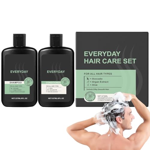 Shampoo und Conditioner Set für Männer, 474 ml, feuchtigkeitsspendendes Haarpflegeset, Soothing Scalp Relief Formula, Root Repair & Nourishment (Refreshing & Moisturizing), für trockenes Haarwachstum von Générique