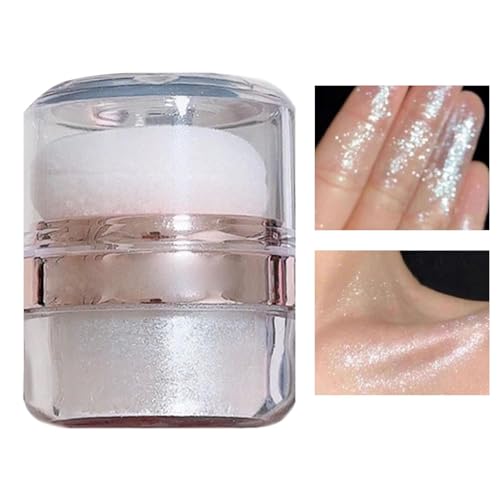 Shimmering Highlighter Patting Powder, Brightening Contouring High Gloss Glitter 2.36 in Makeup Blush Face and Body, strahlendes Finish, Long-Lasting Formula für Frauen Haut von Générique