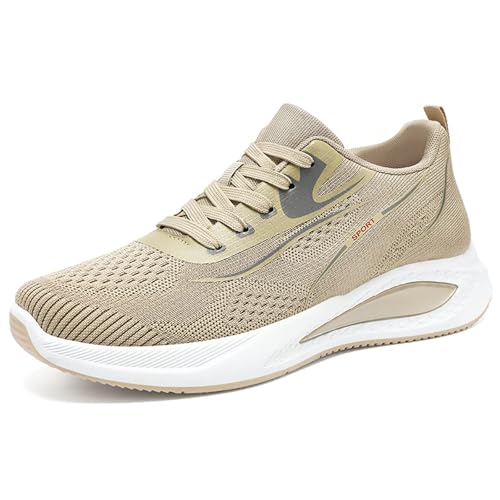 Sneakers Damen Herren Running Sport Sneaker Herren Sommer Mesh Sicherheitsschuhe Orthopädisch Leicht Wanderschuhe Walking Sneaker Sportschuhe Sneaker, 01 Khaki., 43 EU von Générique