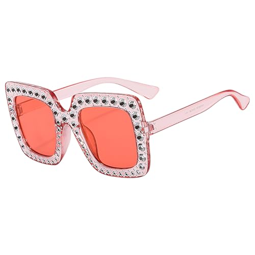Sonnenbrille aus Strass – quadratische dekorative Gläser, modische Sonnenbrille für Damen, Sonnenbrille aus glitzerndem Strass, Sonnenbrille mit übergroßem quadratischem Rahmen, Größe A, Rosa, Se Sonnenbrille aus Strass – quadratische dekorative Gläser, modische Sonnenbrille für Damen, Sonnenbrille aus glitzerndem Strass, Sonnenbrille mit übergroßem quadratischem Rahmen, Größe A, Rosa, Se von Générique