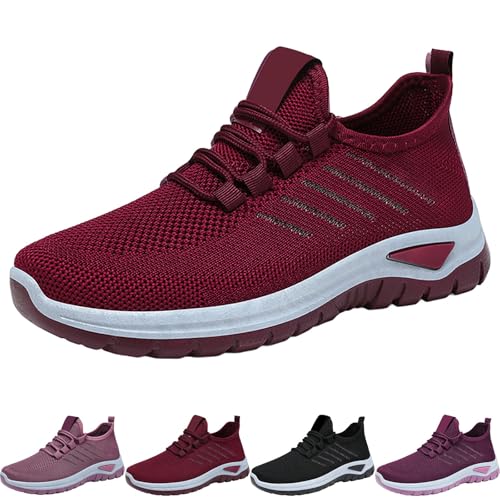 Sportschuhe für Damen – Laufschuhe für Damen, mit Mesh, bequem, Sneaker, Fitness, Shoe, atmungsaktiv, weiche Sohle, Schnürschuhe, hohe Schuhe, rot, 36 EU Sportschuhe für Damen – Laufschuhe für Damen, mit Mesh, bequem, Sneaker, Fitness, Shoe, atmungsaktiv, weiche Sohle, Schnürschuhe, hohe Schuhe, rot, 36 EU von Générique