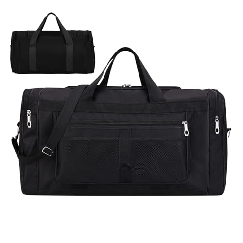 Sporttasche – Mehrzweck-Reisetasche mit separater Trocken- und Nass-Tasche – wasserdichte Trainingstasche, großes Fassungsvermögen, Oxford-Rückenstütze, Schwarz , Se référer au descriptif, Siehe von Générique