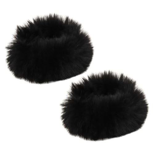 Srunchies mit flauschigem Haar – flauschige Haarbänder | Haar-Sruffes mit Fellhaar, 2 Stück Hair Srunchies, Elastic Hair Ties Flauschiger Pferdeschwanz-Halter für Frauen oder Mädchen von Générique