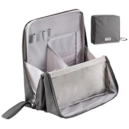 Stehende Make-up-Tasche, vertikaler Make-up-Organizer, wasserdicht, große Kapazität | Reisebehälter mit robuster Konstruktion für Frauen Männer Home Business Verwenden Sie L, grau, Se référer von Générique