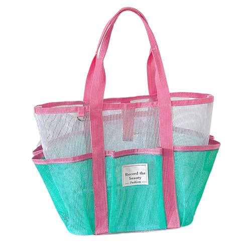 Strandtasche aus Mesh – Sandtasche für | Strandtaschen | Große faltbare Schwimmtaschen | Damen Gepäck für Reisegepäck Outdoor Kreuzfahrt Camping Camping Rand, Pink Carry Handle, Se référer au von Générique