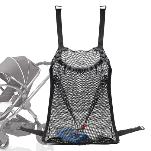 Stroller Mesh Net Storage – Stroller Organizer Bag | Verstellbare Riemen | Stroller Mesh Bag Mesh Stroller Large Capacity Storage Container für Diaper Toy Snack, Cargo Net & Stroller Zubehör von Générique
