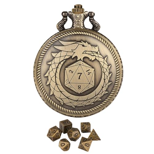 Taschenuhr, Würfeletui für Taschenuhren, Rollenspielwürfel, Taschenuhrgehäuse aus Metall, polyedrische Würfel für Rollenspiele, Zubehör für Brettspiele, bronze, Se référer au descriptif, Siehe Taschenuhr, Würfeletui für Taschenuhren, Rollenspielwürfel, Taschenuhrgehäuse aus Metall, polyedrische Würfel für Rollenspiele, Zubehör für Brettspiele, bronze, Se référer au descriptif, Siehe von Générique