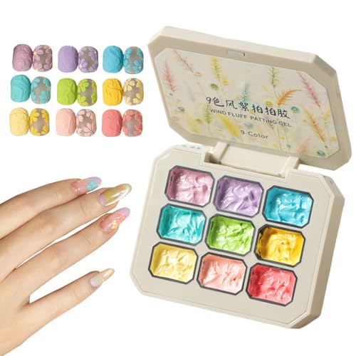 Tat Gel Polish – 9 Farben Sponge Pat Paint Nail Gel Set | Künstlerisches solides Regenbogen-Set, Maniküre, Pat Pat, langlebiger Gel-Lack für Frauen und Mädchen, ein Design-Set von Générique