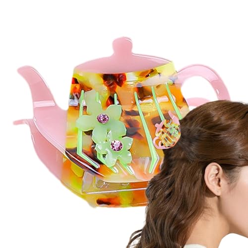 Teapot Chel Claw – Cheur Claw Damen | Krallenclip für dickes Haar | Klemmbackenclips ohne Verrutschen | Krallen-Clips | kleine Clips für Frauen und Mädchen, starker Haarfang, AC von Générique