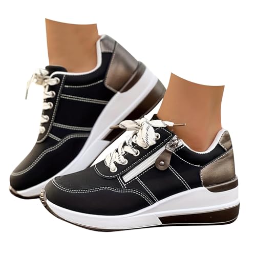 Tennisschuhe für Damen, bequem, orthopädisch, Damen, Sneaker, Damen, athletisch, Keilabsatz, Tennisschuhe, Multisport, leicht, Sneaker, Arbeit, orthopädische Schuhe, B le Noir, 43 EU Tennisschuhe für Damen, bequem, orthopädisch, Damen, Sneaker, Damen, athletisch, Keilabsatz, Tennisschuhe, Multisport, leicht, Sneaker, Arbeit, orthopädische Schuhe, B le Noir, 43 EU von Générique