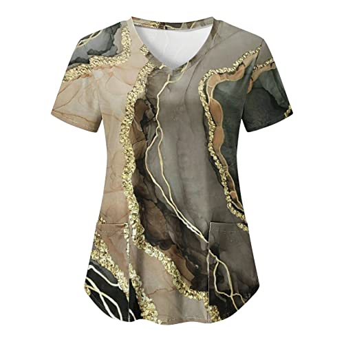 Tops Tunika Frauen Für Leggings Langarm Casual Bluse Damen Print Kurzarm V-Ausschnitt Urlaub Lustige Muster Arbeitsshirts Bluse Tops mit Taschen, braun, 36 Tops Tunika Frauen Für Leggings Langarm Casual Bluse Damen Print Kurzarm V-Ausschnitt Urlaub Lustige Muster Arbeitsshirts Bluse Tops mit Taschen, braun, 36 von Générique