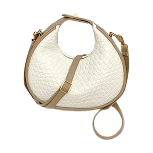 Tote Bag für Damen, Arbeitstasche, Umhängetasche, modische Schultertasche, Reise-Umhängetasche in Halbmondform für Frauen, Mädchen, Arbeit, Shopping oder Reisen, weiß, Se référer au descriptif von Générique