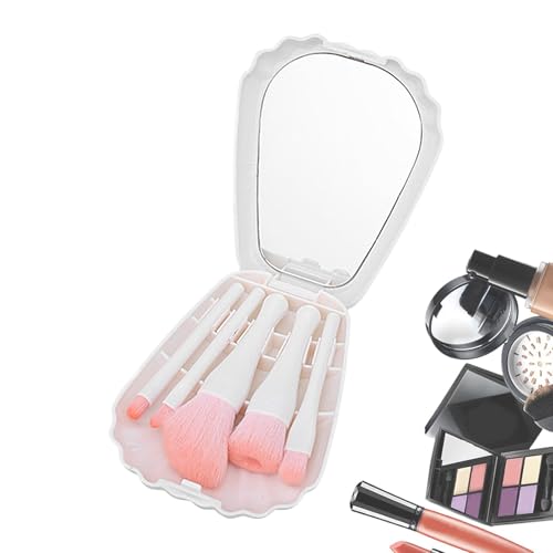 Tragbare Kosmetikpinsel, Make-up-Pinsel mit Spiegeln – Kosmetikpinsel für Taschenspiegel, Set mit 6 kleinen Lidschatten-Pinseln, Make-up-Pinsel von Générique