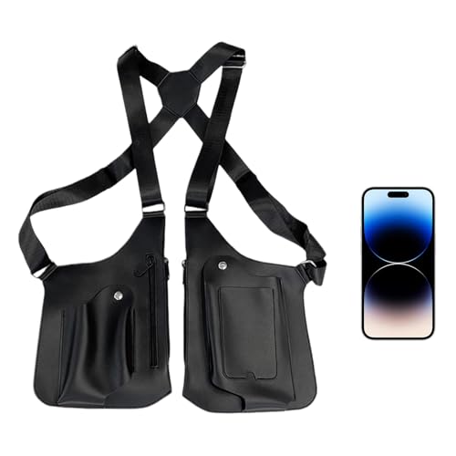 Umhängetasche für Herren, doppelte Umhängetasche für Herren | doppelte Umhängetasche mit mehreren Taschen | modische Outdoor-Schultertasche zur Aufbewahrung von Laptops Umhängetasche für Herren, doppelte Umhängetasche für Herren | doppelte Umhängetasche mit mehreren Taschen | modische Outdoor-Schultertasche zur Aufbewahrung von Laptops von Générique