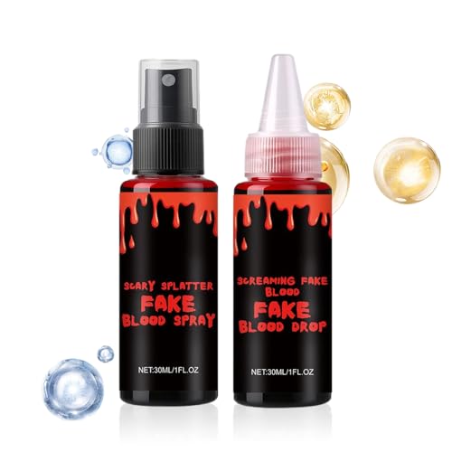 Vampir Blut | Make-up-Set, Kunstblut, waschbar, für Halloween – Zubehör Kostüm für Escape Room Spukhaus Kostüm Theater Cosplay Schule Party Männer von Générique
