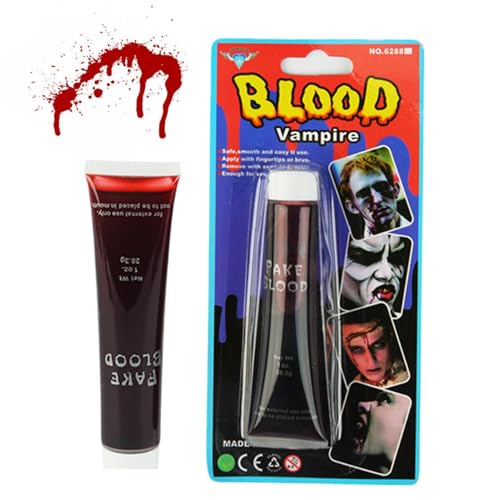 Vampirblut, Halloween-Blut, waschbares Cosplay-Blut, waschbares Kunstblut mit speziellem Vampir Zombie-Effekt, realistisch, gruselig, für Kleidung, leicht zu entfernen von Générique