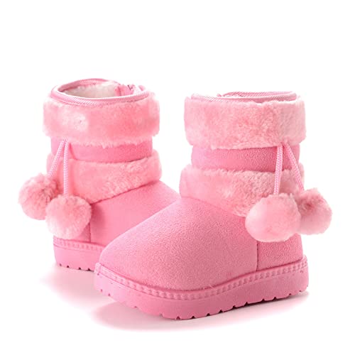 Winterstiefel mit halber Wade für Kinder – Futter aus Kunstfell warm – Jungen und Mädchen – klassisches Schneemodell, Rosa, 33.5 EU von Générique