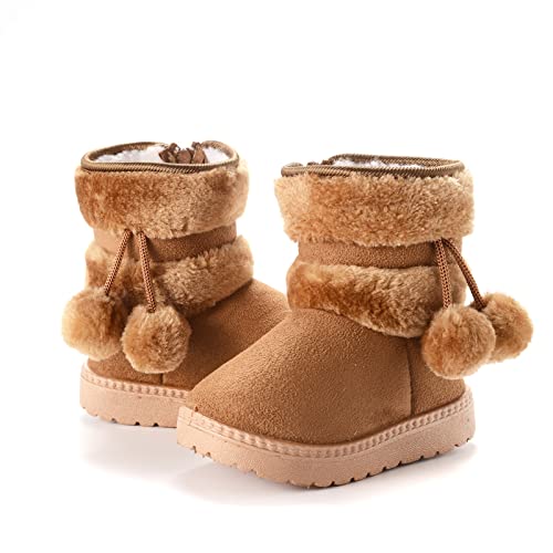 Winterstiefel mit halber Wade für Kinder – Futter aus Kunstfell warm – Jungen und Mädchen – klassisches Schneemodell, kaki, 29 EU von Générique