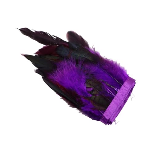 1/10M Großhandel Hahn Feder Trim Nähen Handwerk DIY Weihnachten Plume Natürliche Feder Band Schmuck Machen Hochzeit Party decor(Purple,1 Meters) von Generisch