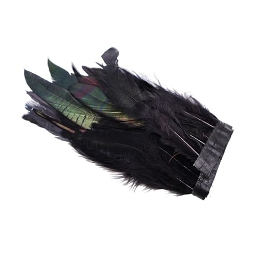 1/10M Großhandel Hahn Feder Trim Nähen Handwerk DIY Weihnachten Plume Natürliche Feder Band Schmuck Machen Hochzeit Party decor(Black,1 Meters) von Generisch