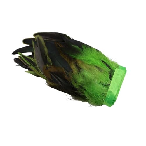 1/10M Großhandel Hahn Feder Trim Nähen Handwerk DIY Weihnachten Plume Natürliche Feder Band Schmuck Machen Hochzeit Party decor(Green,1 Meters) von Generisch