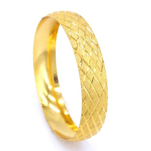 1,5cm Bilezik Armreifen Baklava desenli üclü Gold Armreif 22 Karat Vergoldet Altin Bileklik Kuyumcu 6,8 (L) von Generisch