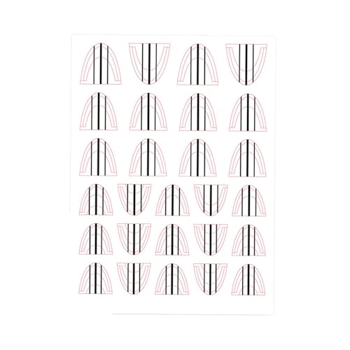 1 Bogen selbstklebende französische Spitzen-Aufkleber – Plaid Line Art Decals für Maniküre von Generisch