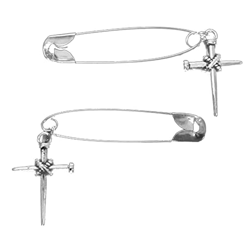 1 Paar Halloween-Anstecknadeln, Rucksäcke, Anstecknadel, Anhänger, Kreuze, Nieten, modische Haarspange, 4,5 cm, Metall, Kein Edelstein von Generisch