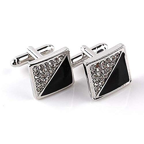 1 Paar Herren Manschettenknöpfe Set Black Diamond Shirt Knopf Clip Nieten Business Manschettenknöpfe Herren Schmuck Geschenk Geschenk Stabil und kostengünstig Practical and clever von Generisch