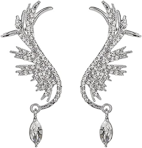 1 Paar luxuriöse Ohrhänger aus Legierung, Engelsflügel, Clip-Ohrringe, Party-Schmuck von Generisch