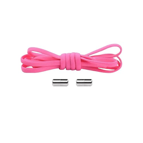 1 Paar runde, elastische Schnürsenkel for Binden for Kinder und Erwachsene – Schnellverschluss-Schnürsenkel for Turnschuhe, Sport und Wandern(Dark pink) von Generisch