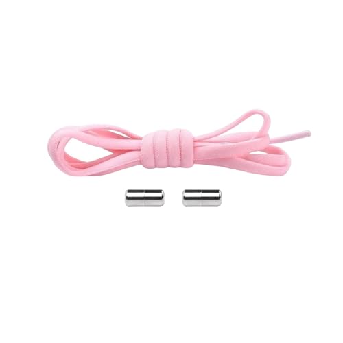 1 Paar runde, elastische Schnürsenkel for Binden for Kinder und Erwachsene – Schnellverschluss-Schnürsenkel for Turnschuhe, Sport und Wandern(Light pink) von Generisch