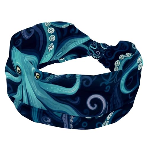 1 Packung Stirnbänder für Damen, rutschfest, elastisch, Sport-Haarbänder für Damen, weiches Stoff-Stirnband für Workout, Yoga, modisches Haarzubehör, Oktopus-Kunst 1 Packung Stirnbänder für Damen, rutschfest, elastisch, Sport-Haarbänder für Damen, weiches Stoff-Stirnband für Workout, Yoga, modisches Haarzubehör, Oktopus-Kunst von Generisch
