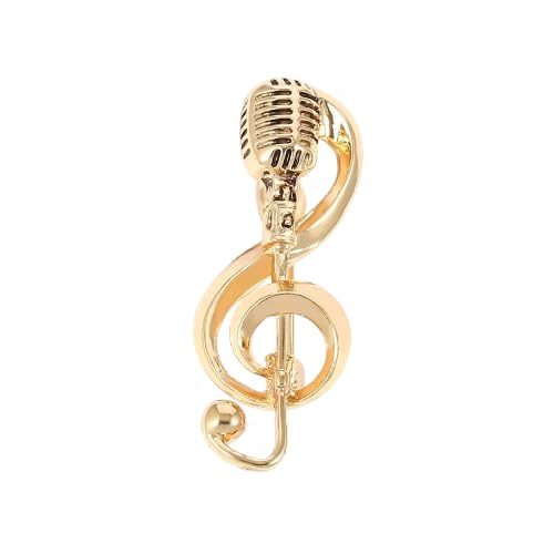 1 Stück Mikrofon Brosche Musiknote Emaille Pin Frauen Männer Mini Anstecknadel Dekoration für Jeans Jacke Rucksack Abzeichen Nice and clever von Generisch